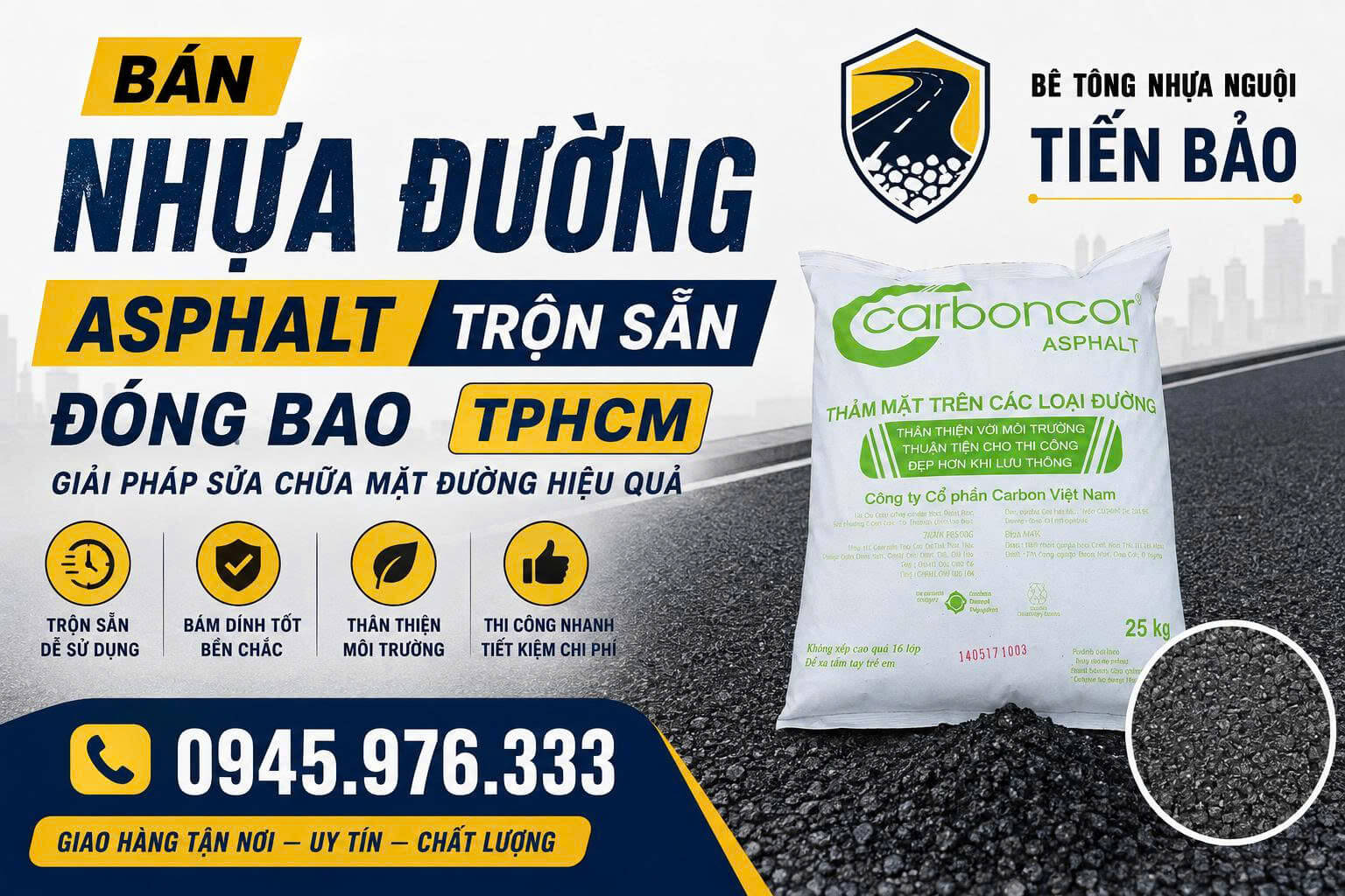 Bán Nhựa Đường Asphalt Trộn Sẵn Đóng Bao