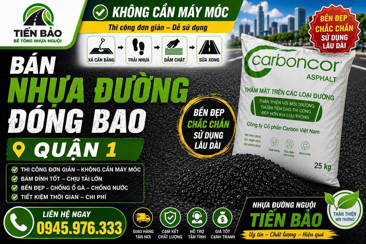 Bán Nhựa Đường Đóng Bao Quận 1 Tiện Lợi