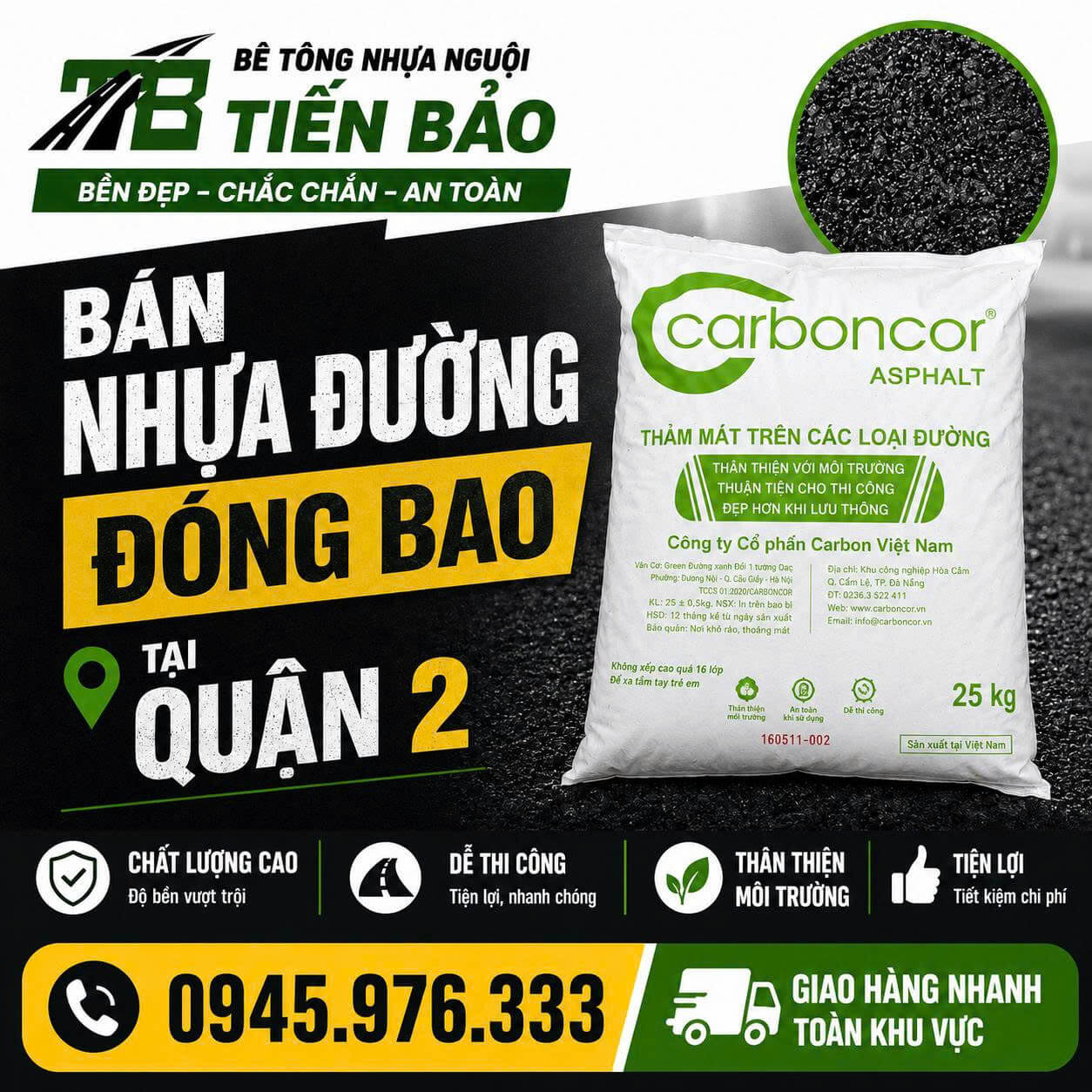 Bán Nhựa Đường Đóng Bao Quận 2