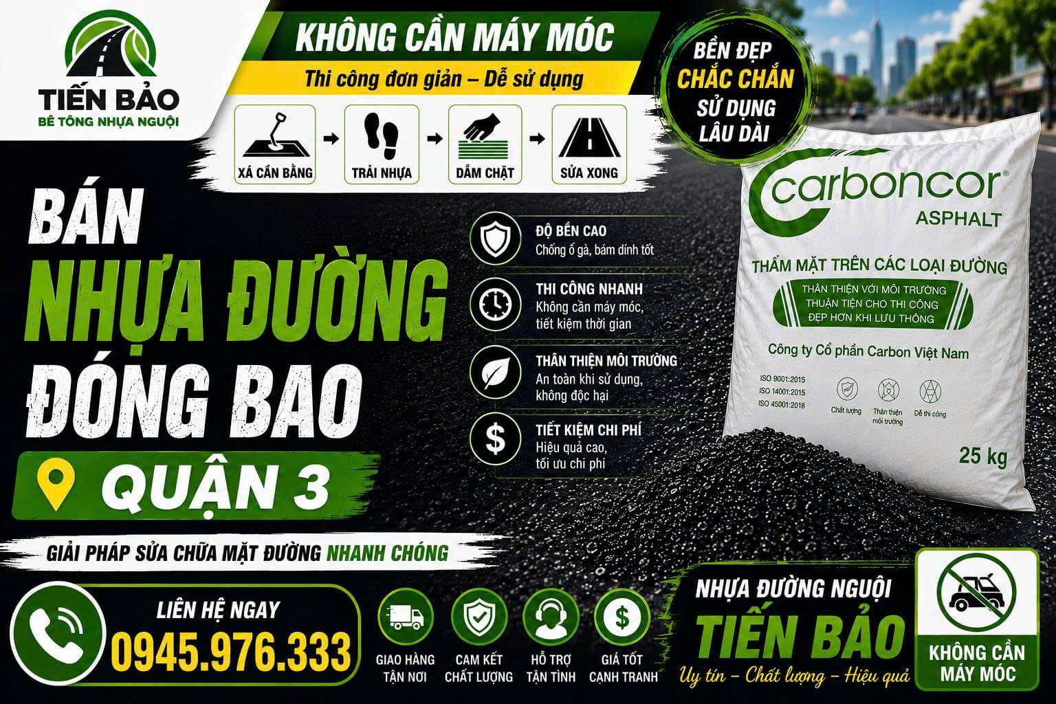 Bán Nhựa Đường Đóng Bao Quận 3 Uy Tín