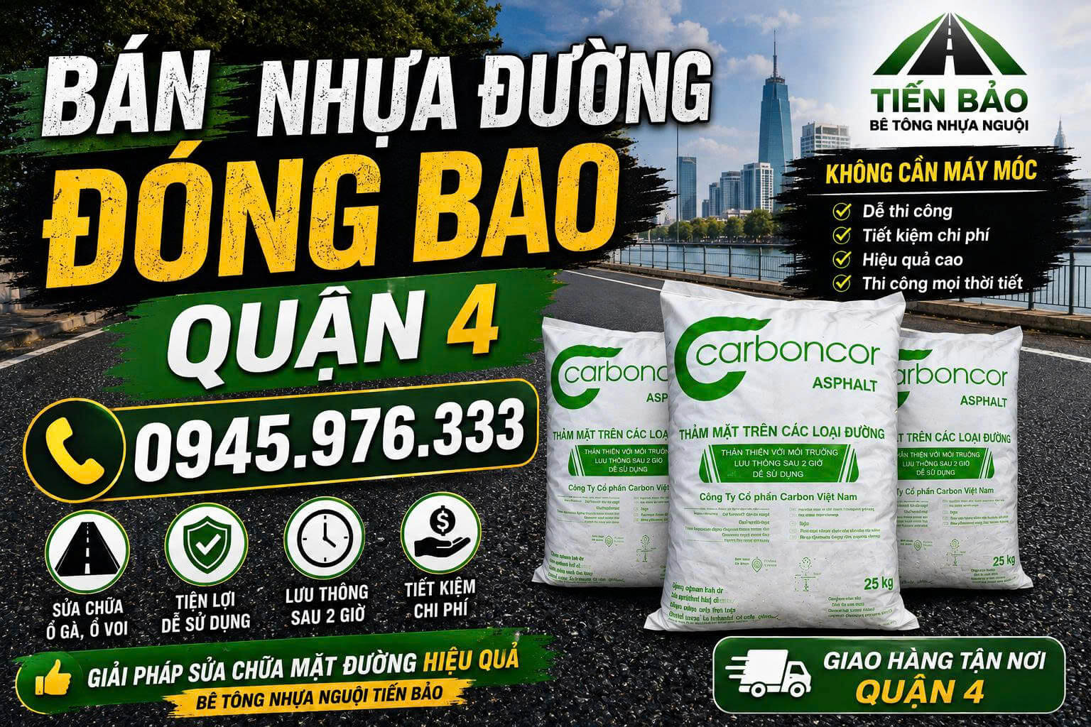 Bán Nhựa Đường Đóng Bao Quận 4