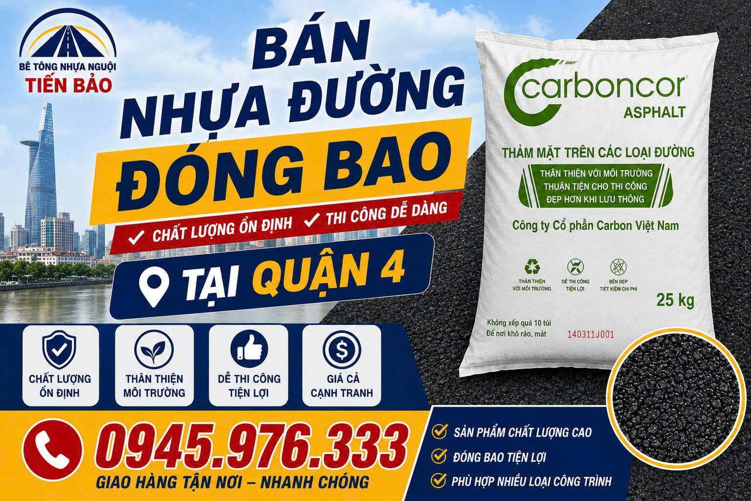 Bán Nhựa Đường Đóng Bao Tại Quận 4