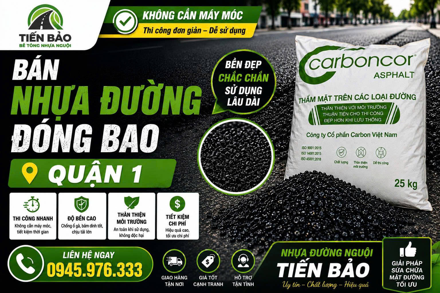 Bán Nhựa Đường Đóng Bao ở Quận 1 Tiện Lợi
