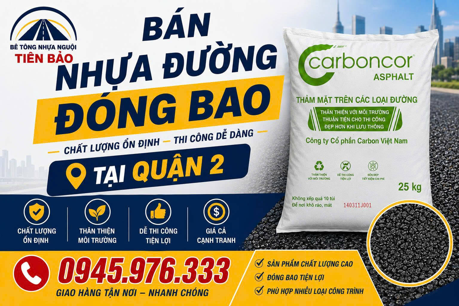 Bán Nhựa Đường Đóng Bao ở Quận 2