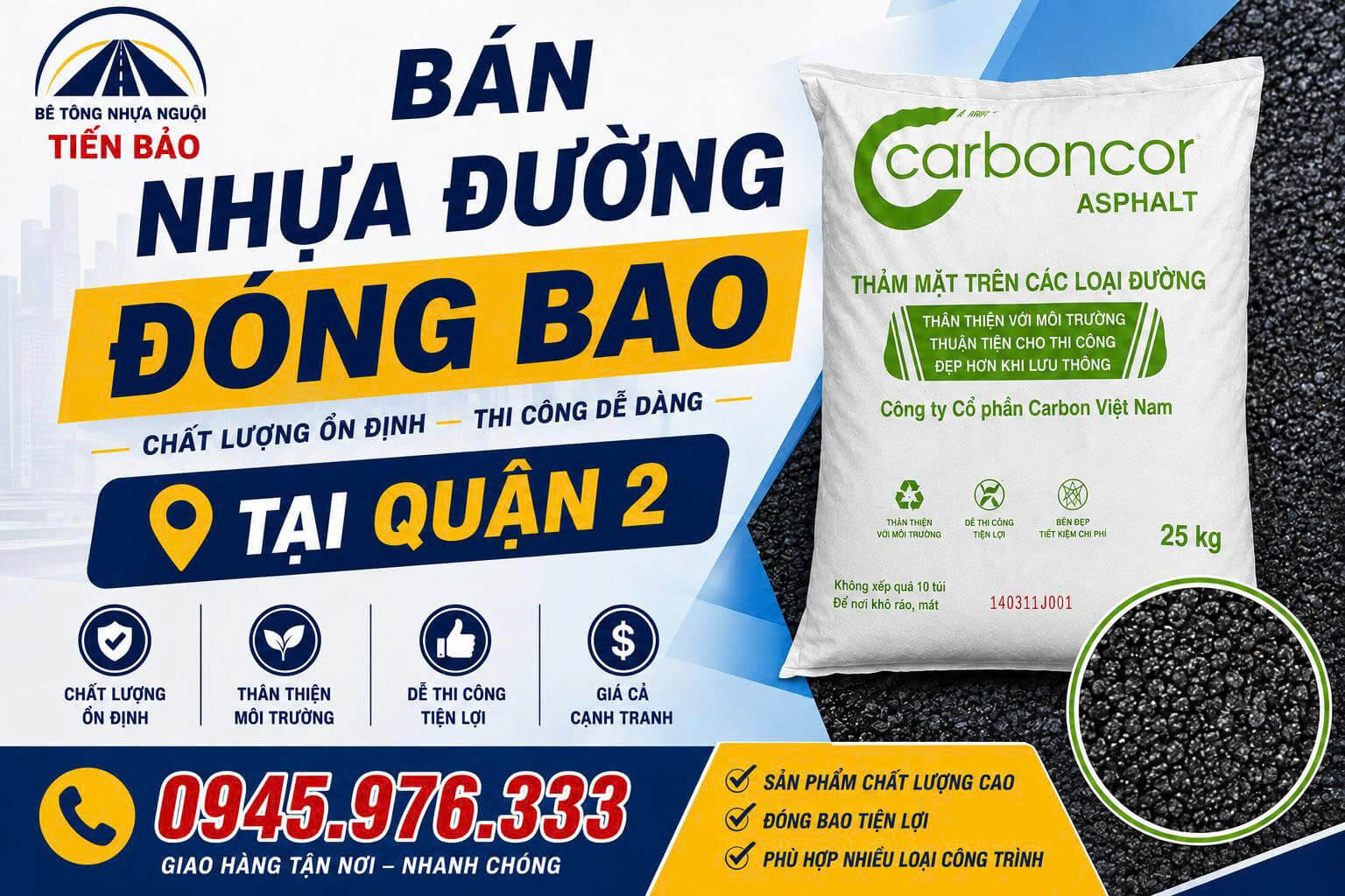 Bán Nhựa Đường Đóng Bao tại Quận 2