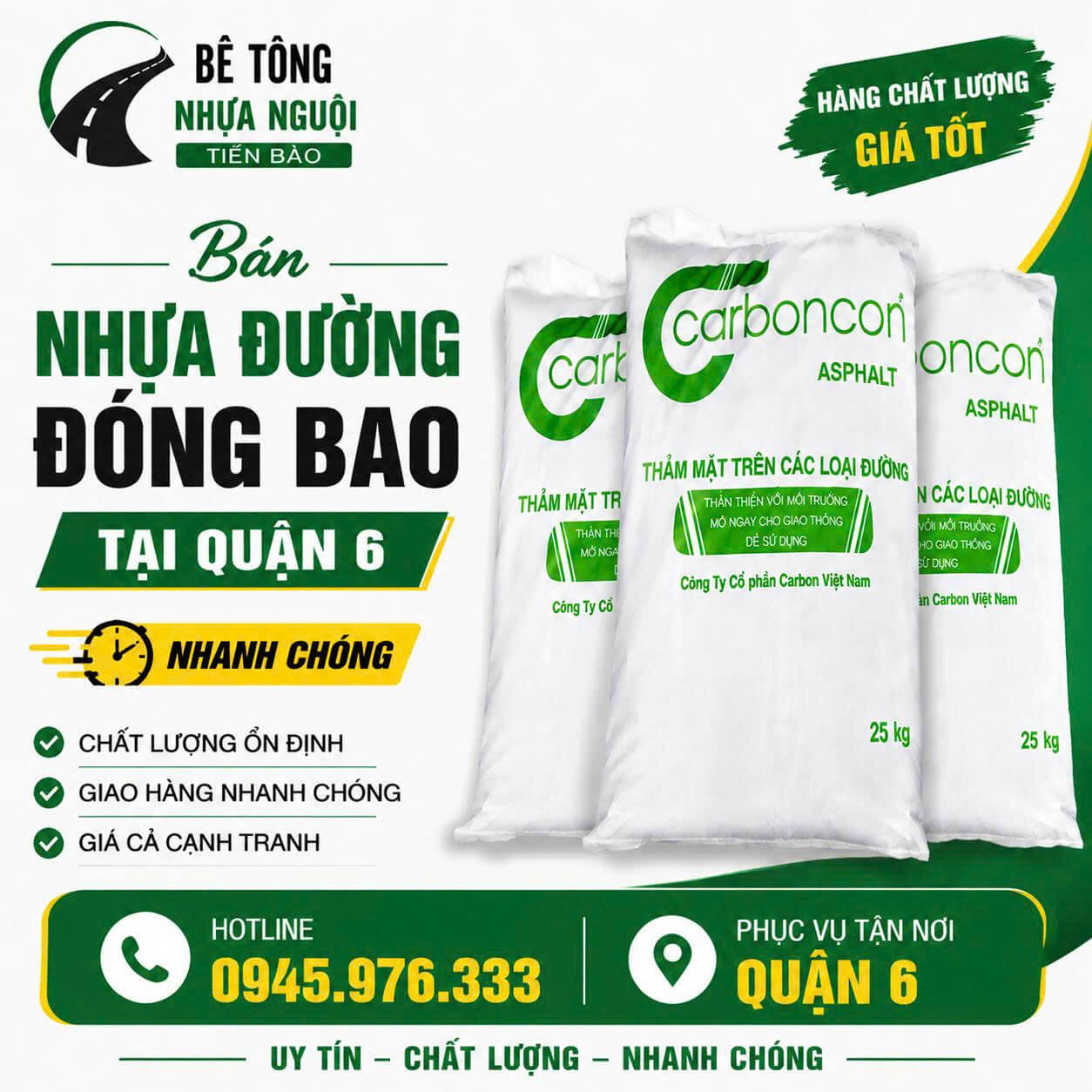 Bán Nhựa Đường Đóng Bao Quận 6