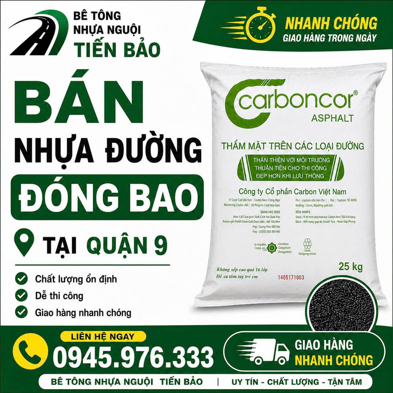 Bán Nhựa Đường Đóng Bao Quận 9