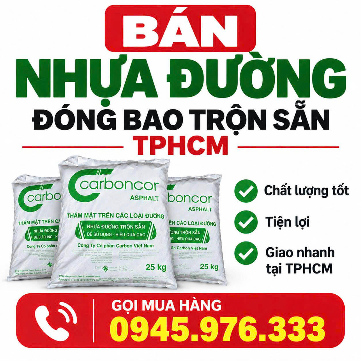 Bán Nhựa Đường Đóng Bao Trộn Sẵn ở TPHCM