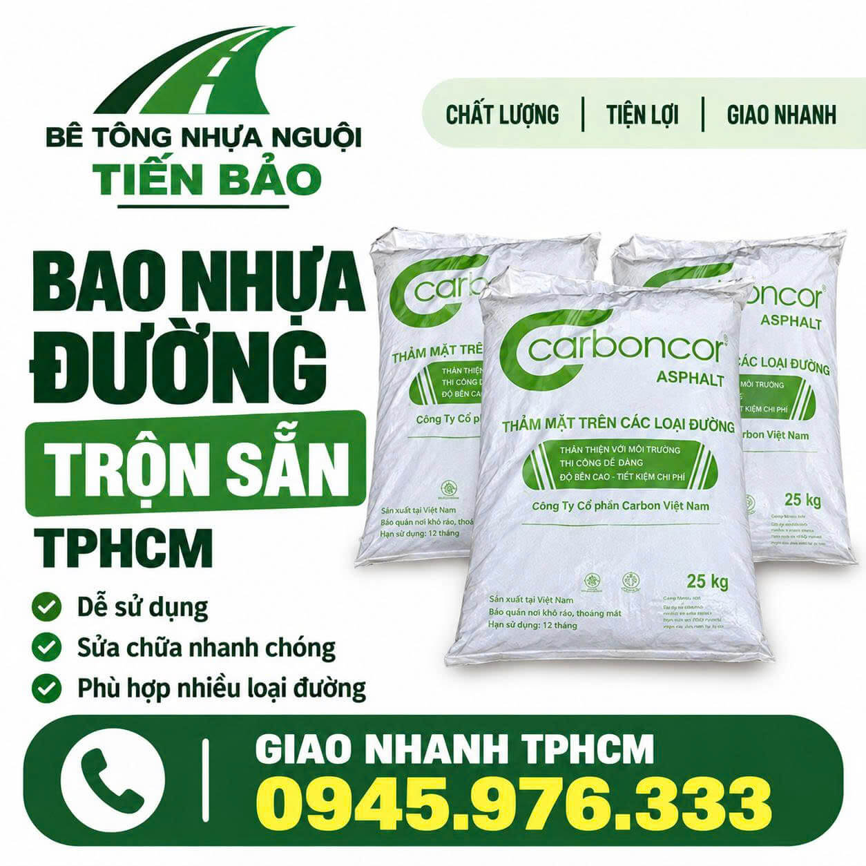 Bao Nhựa Đường Trộn Sẵn TPHCM Giao Nhanh