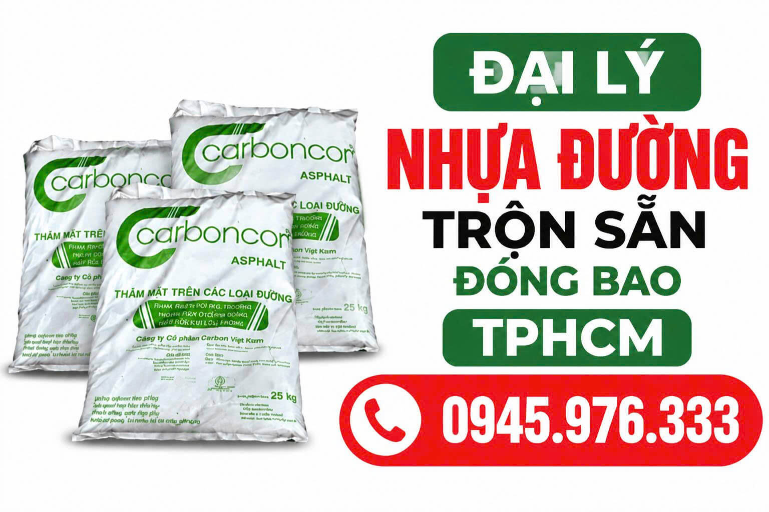 Đại Lý Nhựa Đường Trộn Sẵn Đóng Bao HCM