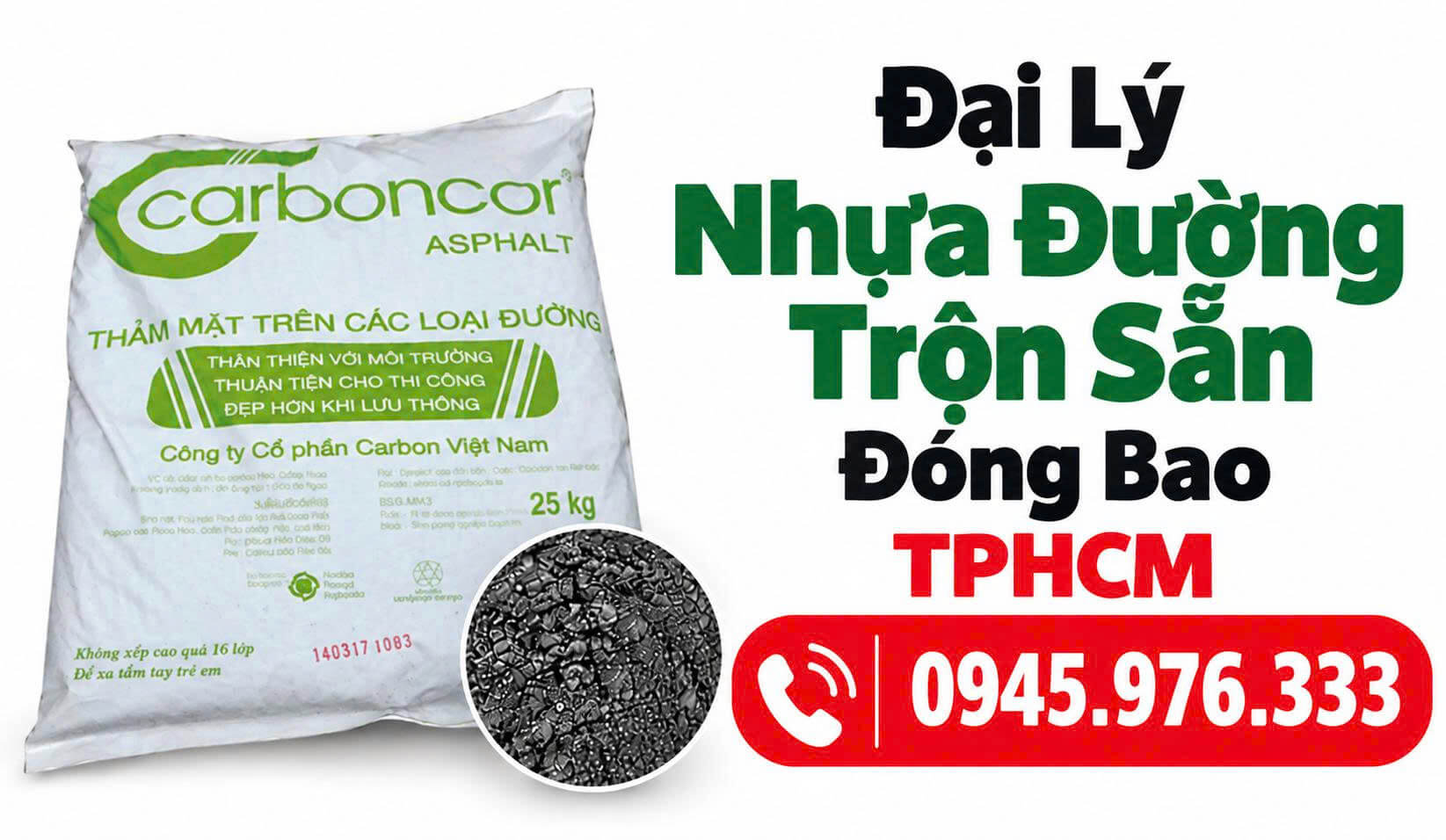 Đại Lý Nhựa Đường Trộn Sẵn Đóng Bao Tại HCM
