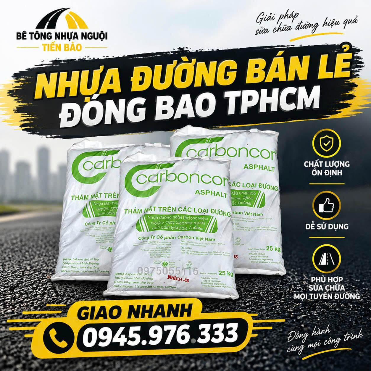 Nhựa Đường Bán Lẻ Đóng Bao Tại HCM